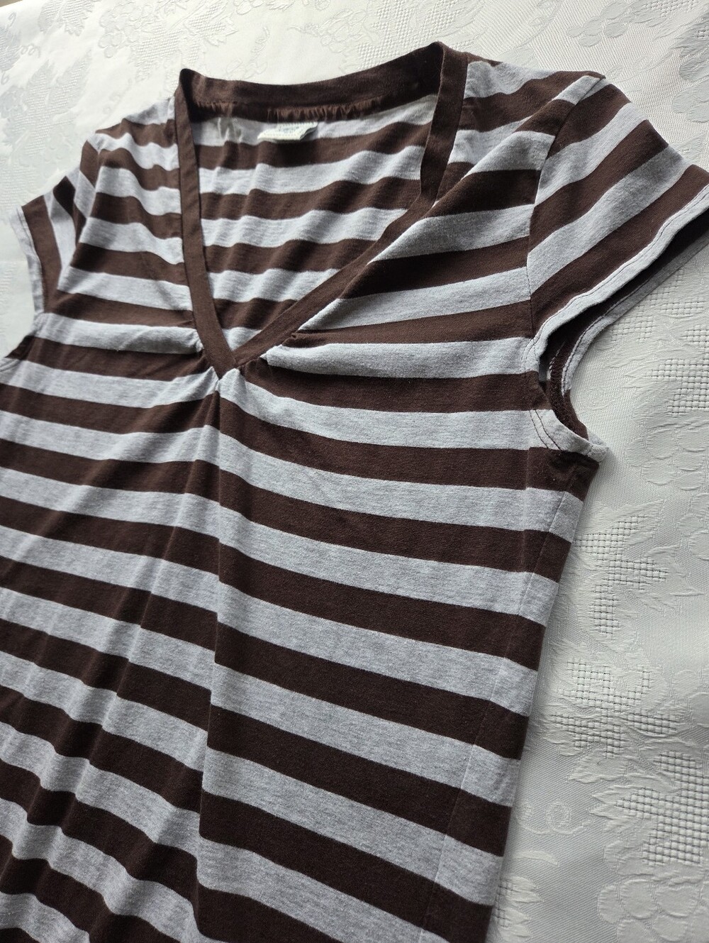 725 Original Tee Striped V Neck Cap Sleeve